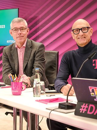 From left: Christian Illek and Tim Höttges at the press conference