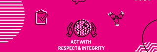 Icons and a lettering: Act with respect and integrity